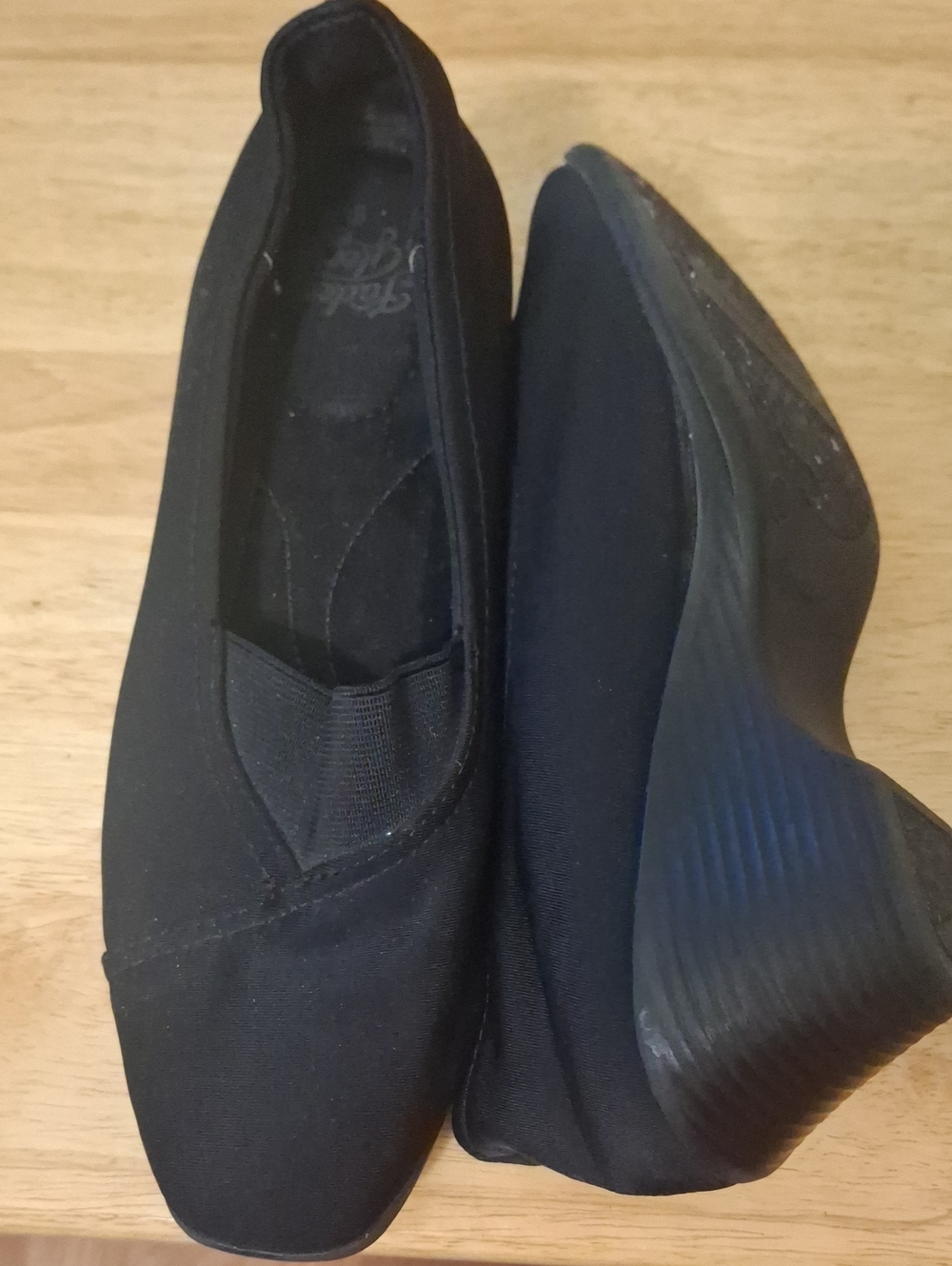 Women's Black Slip-On Wedge
